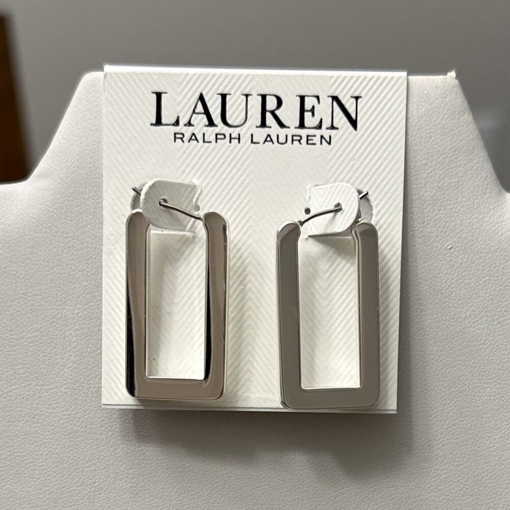 Lauren Ralph Lauren Geometric Link Hoop Earrings